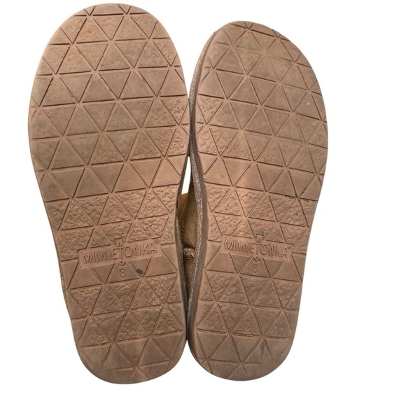 Minnetonka Genuine Sheepskin leather Women Olympia Short Boots Golden Tan size 8 - Picture 4 of 15